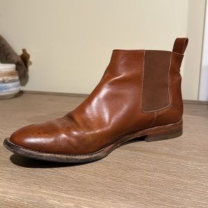 Jenni Kayne Leather ankle Chelsea boots 39.5 no box- cognac brown